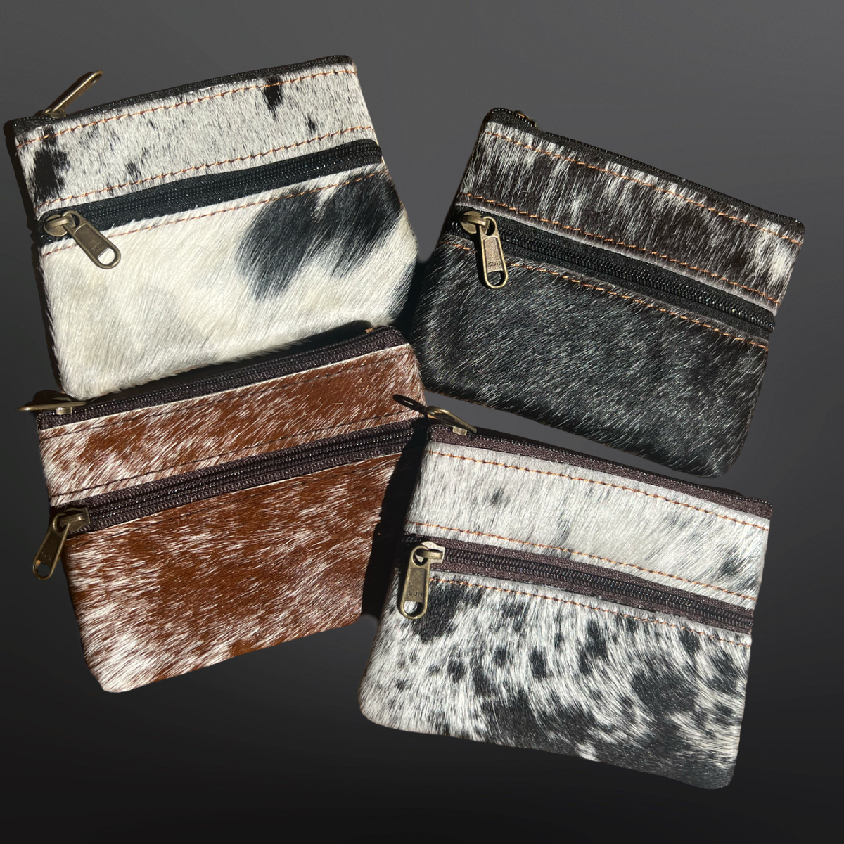 Cowhide Leather Coin Purse - 2 Pocket