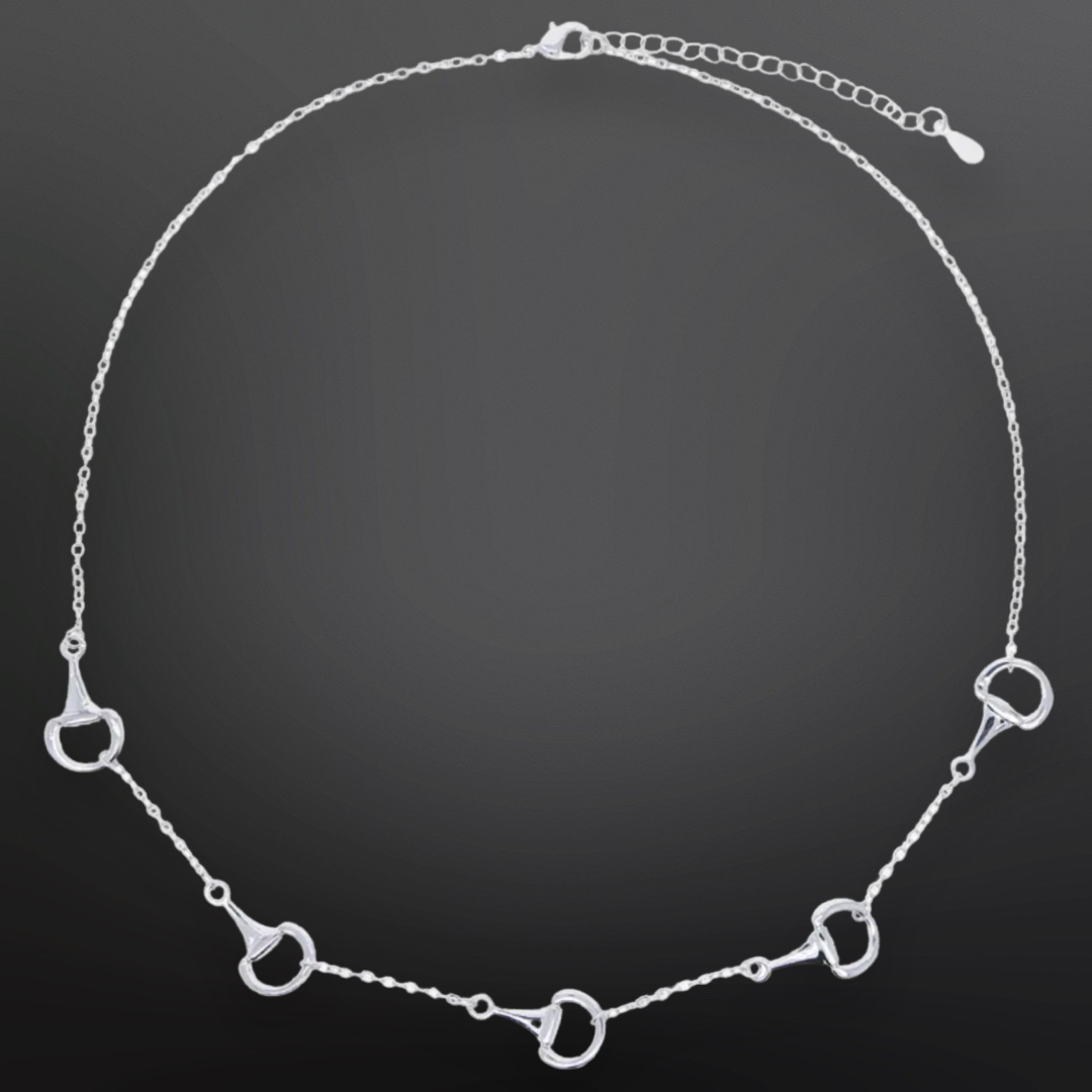 Equestrian Snaffle Bit Link Chain Sterling Silver Necklace