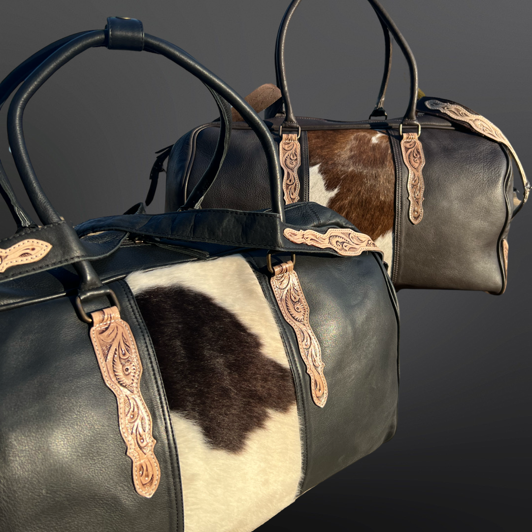 COWHIDE BAG in Black Brown and White Hair on Hide. Weekender Bag / Calf Hair  Bag W/ Leather Trim. Cow Fur Diaper Bag Southwestern Bucket Bag - Etsy