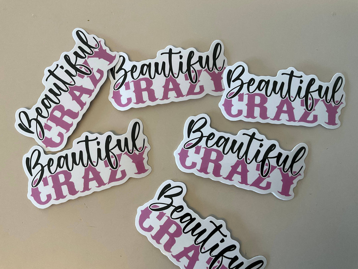 Beautiful Crazy PVC Waterproof country sticker PACK of 10