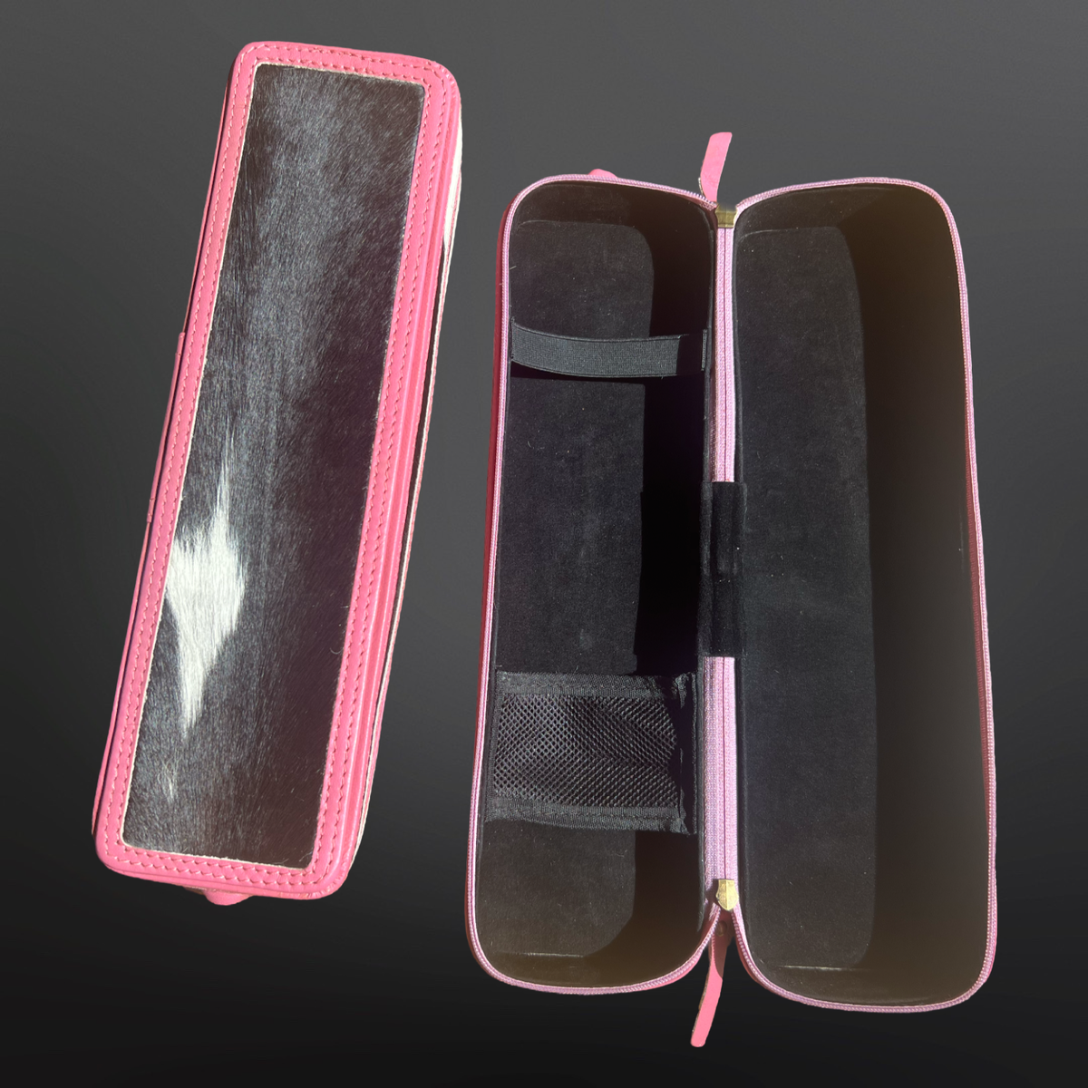 Cowhide Leather Hot Tools Curling Iron Case - Pink