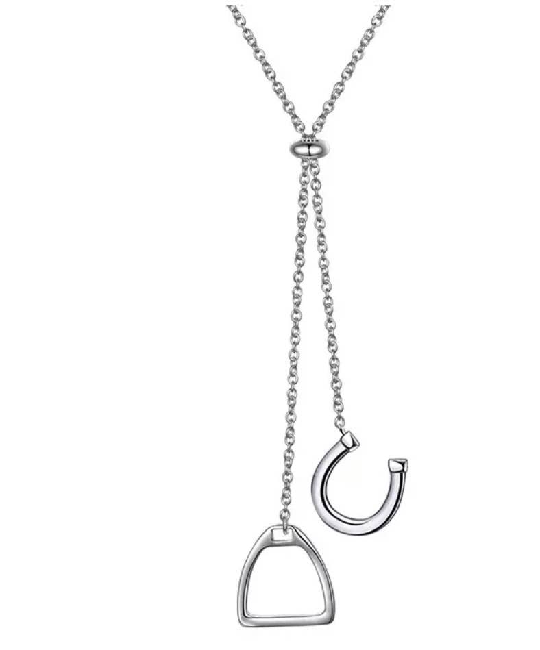 Sterling Silver Stirrup Iron Horseshoe Necklace