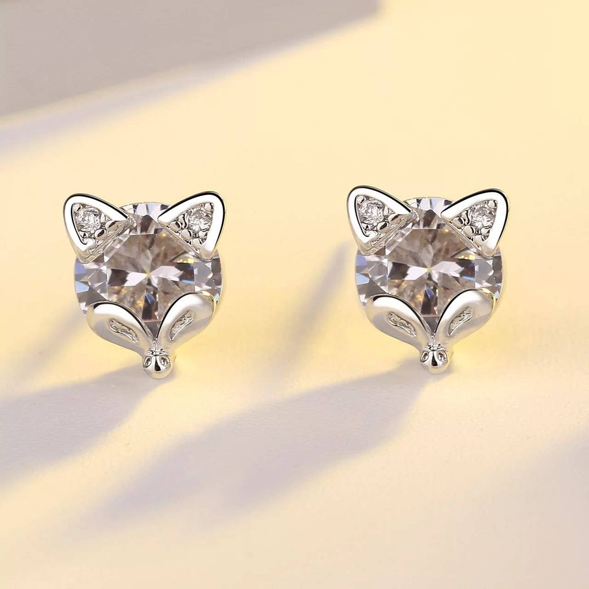 Sterling Silver Fox Mask Equestrian Stud Earrings - Mask II