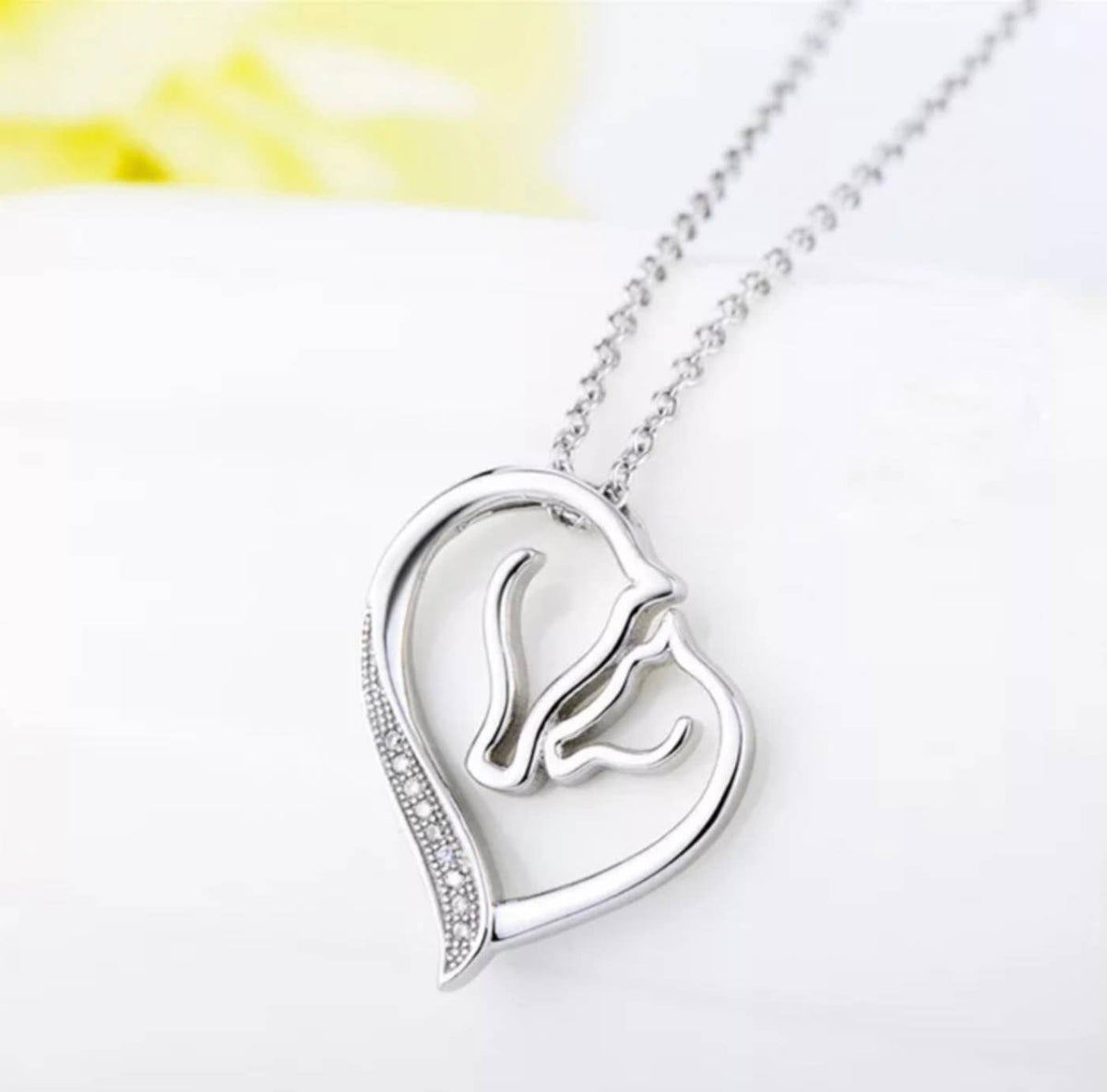 Sterling Silver Mare and Foal Love Necklace