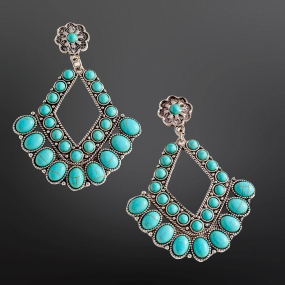 Western Faux Turquoise Earrings