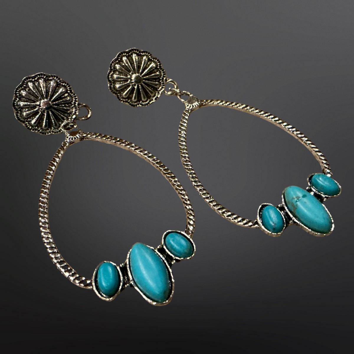 Faux Turquoise Drop Earrings