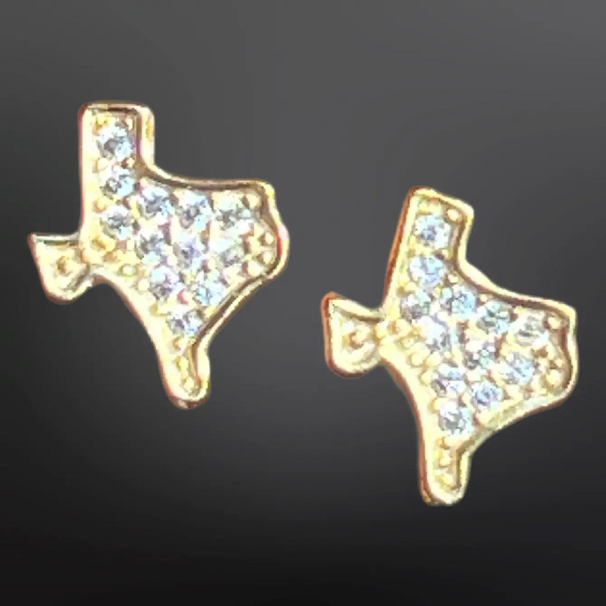 Texas Proud Lone Star Sterling Silver Gold Stud Earrings