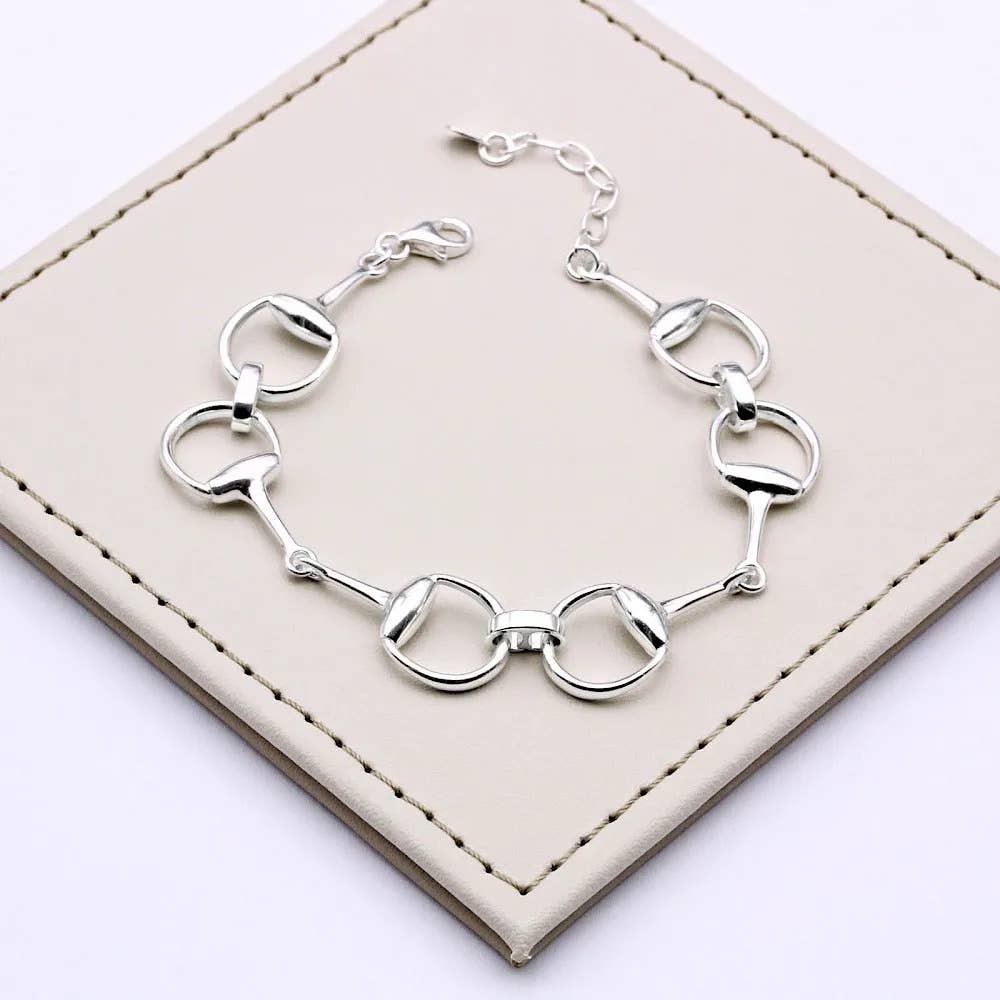 Sterling Silver English Snaffle Bit Horse Bracelet