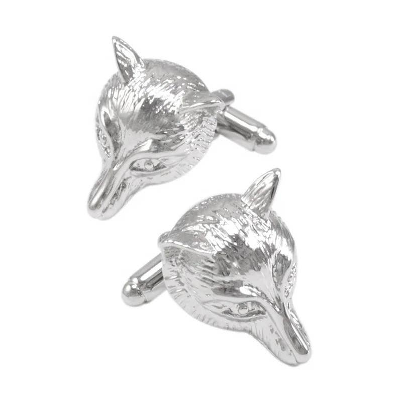 Tally Ho Fox Mask Equestrian Cufflinks - Brass with Rhodium