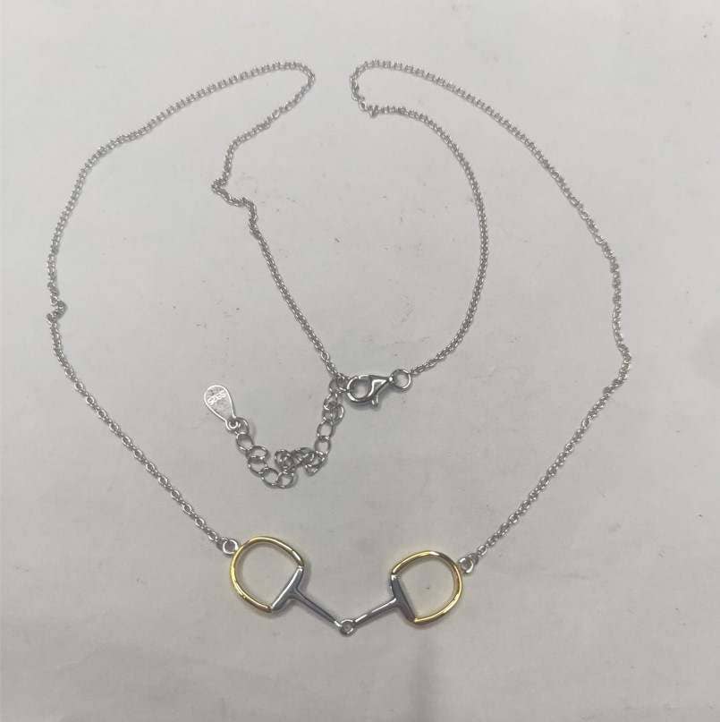 Sterling Silver Equestrian Snaffle Bit Chain Necklace