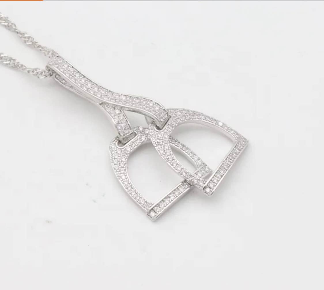 English Stirrup Irons Sterling Silver Necklace