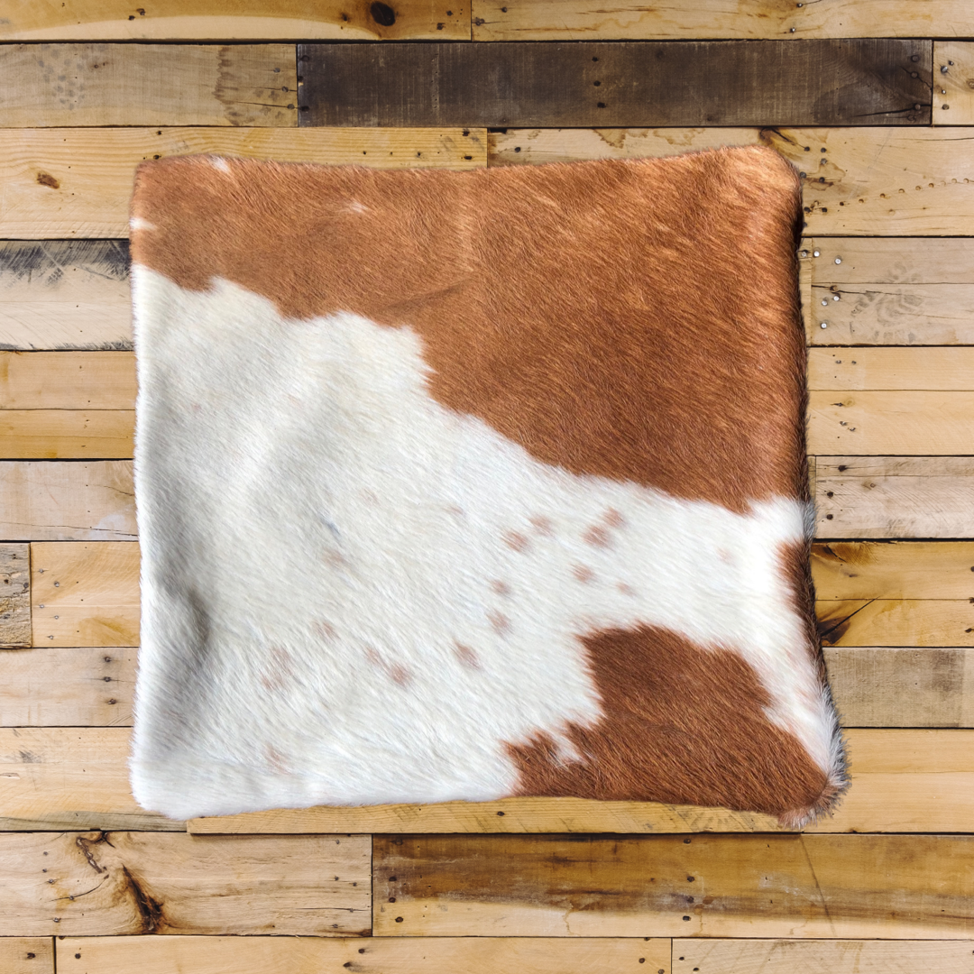 Cowhide Hair On 16” Pillow Cover - Suede Back EXACT PHOTOS